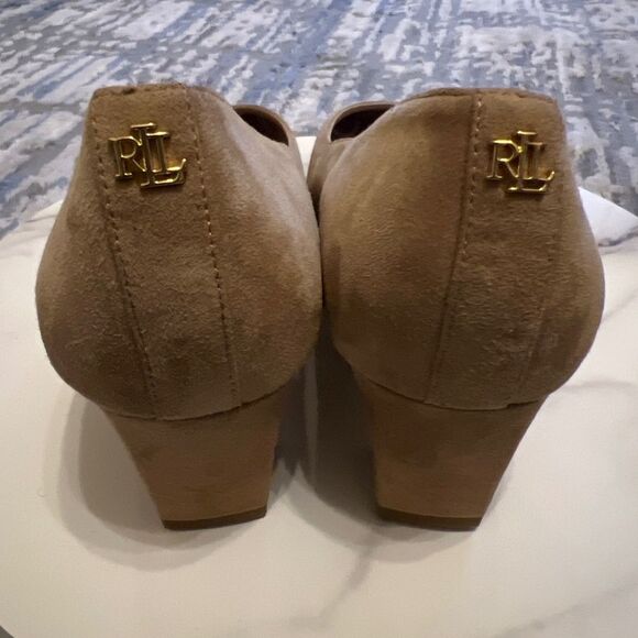 Lauren Ralph Lauren Whitney Brown Suede Leather Pump SZ US 11B NWOT Comfort Glam - Picture 7 of 12
